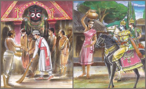 Chera Pahanra (The ritual of sweeping the chariot); Image Source: Learning and Creativity